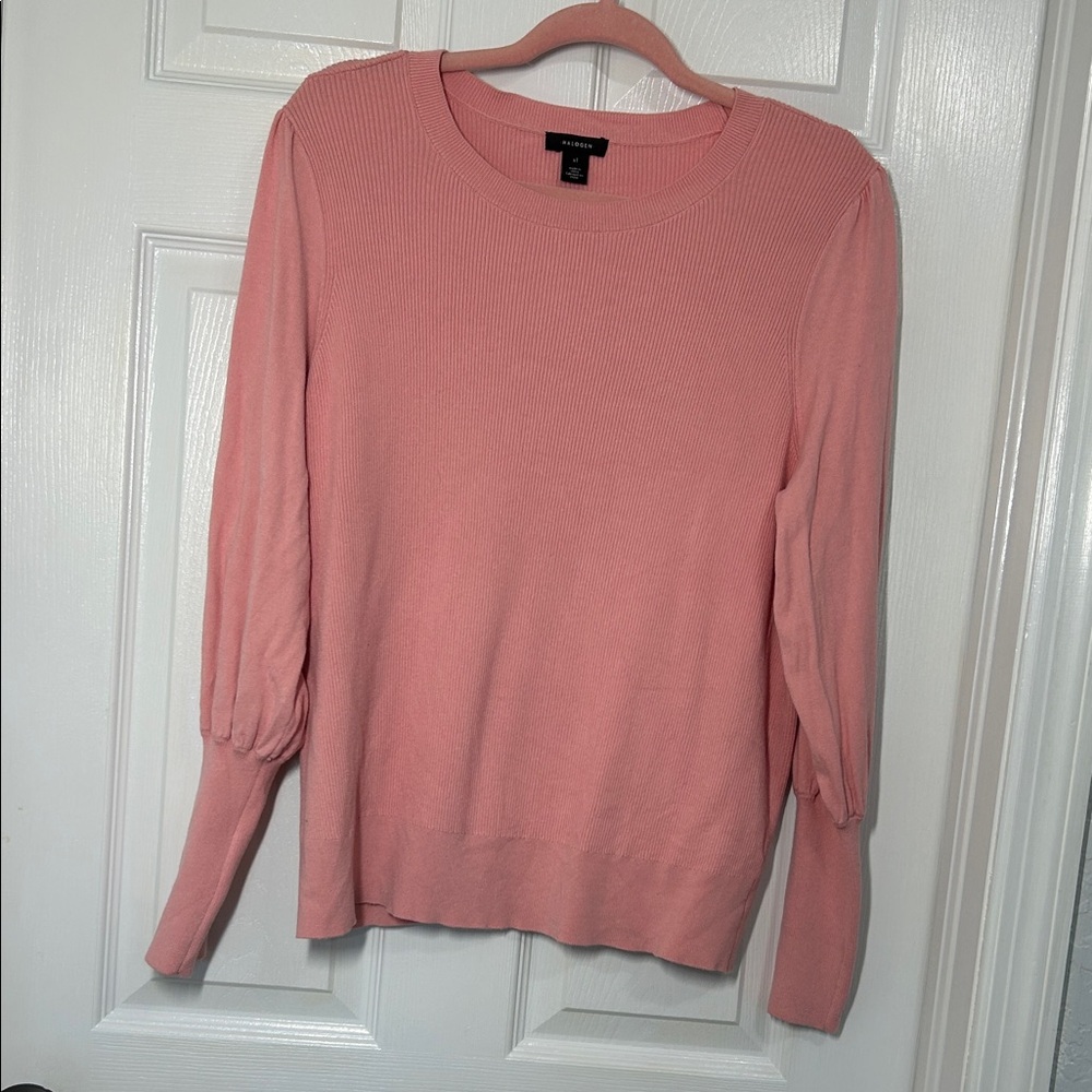 Halogen Pink Ribbed Sweater Womens size XL